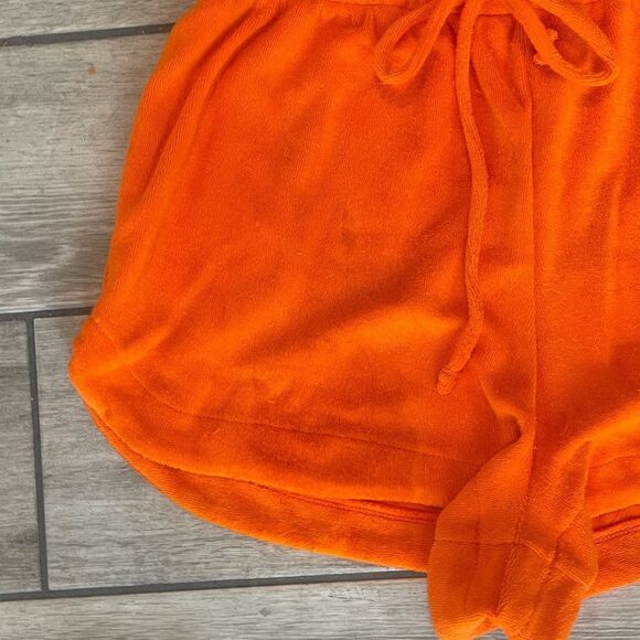 Elan Two piece Terry Short set, rolled cuff sleeve with drawstring shorts. - Picture 7 of 11